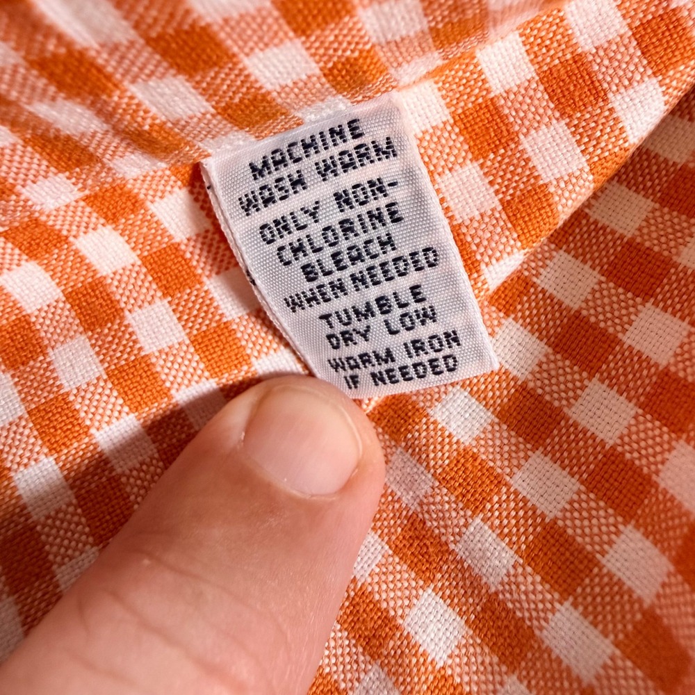 Ralph Lauren Mens XXL Classic Fit Orange Gingham Button Down Shirt Long Sleeve - Picture 9 of 9